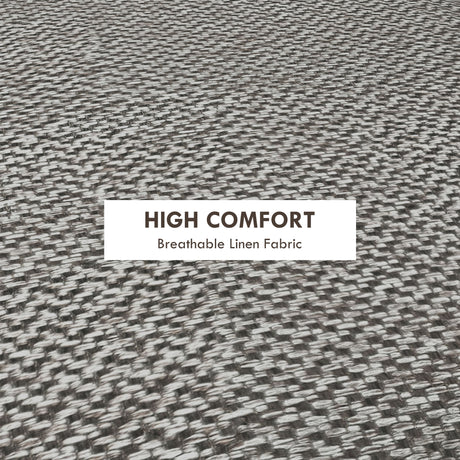 Linen Fabric Storage Ottoman 39cm Wide Round - Velmora