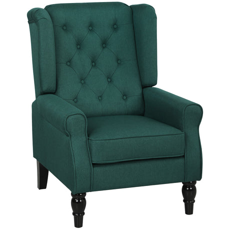 Linen Fabric Wingback Occasional Chair 74cm Wide - Velmora