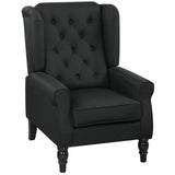 Linen Fabric Wingback Occasional Chair 74cm Wide - Velmora
