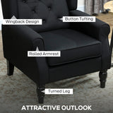 Linen Fabric Wingback Occasional Chair 74cm Wide - Velmora