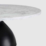 Marble Coffee Table 80cm Wide Round With Black Iron Base - Hazel