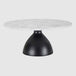 Marble Coffee Table 80cm Wide Round With Black Iron Base - Hazel