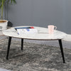 Marble Top Coffee Table With Black Metal Legs - Opal