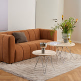 Marble Coffee Table Round With Chrome Coated Steel Base - Prunus