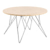 Marble Coffee Table Round With Chrome Coated Steel Base - Prunus