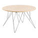 Marble Coffee Table 80cm Wide Round With Chrome Coated Steel Base - Prunus