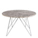 Marble Coffee Table 80cm Wide Round With Chromed Steel Wire Base - Prunus