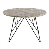 Marble Coffee Table Round With Matt Black Coated Steel Base - Prunus