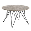 Marble Coffee Table Round With Matt Black Coated Steel Base - Prunus