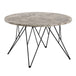 Marble Coffee Table 80cm Wide Round With Matt Black Coated Steel Base - Prunus