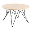 Marble Coffee Table Round With Matt Black Coated Steel Base - Prunus