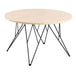 Marble Coffee Table 80cm Wide Round With Matt Black Coated Steel Base - Prunus