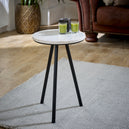Marble Top Coffee Table Round With Metal Legs - Opal