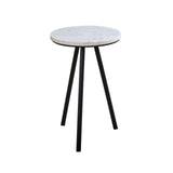 Marble Top Coffee Table Round With Metal Legs - Opal