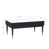 Marble Coffee Table With 2 Drawers - Louis
