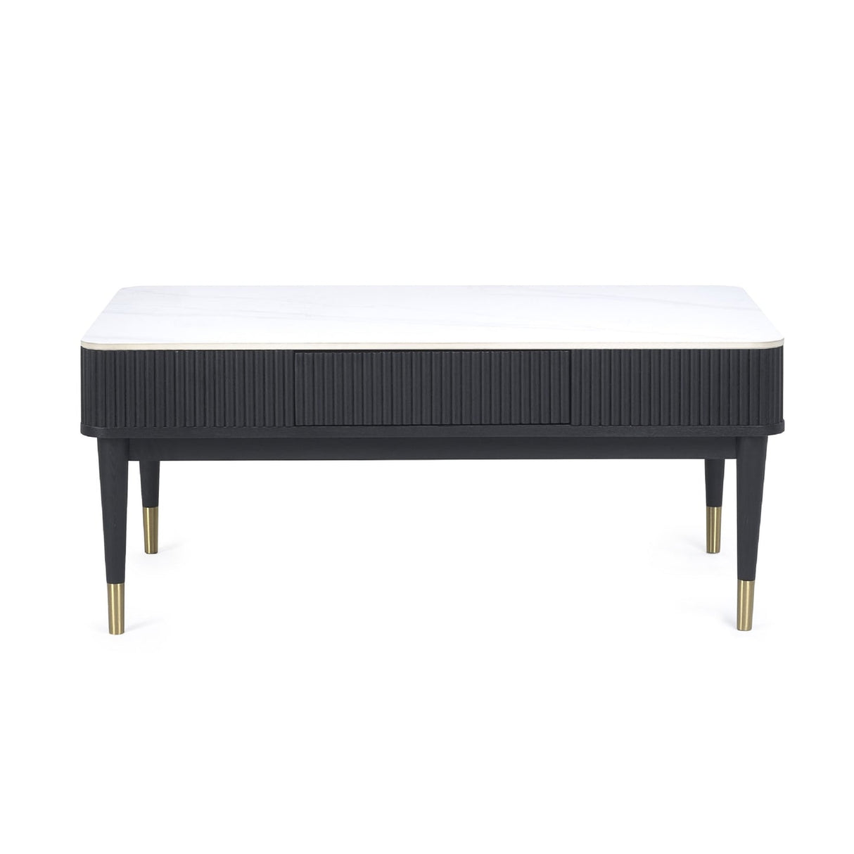 Marble Coffee Table With 2 Drawers - Louis