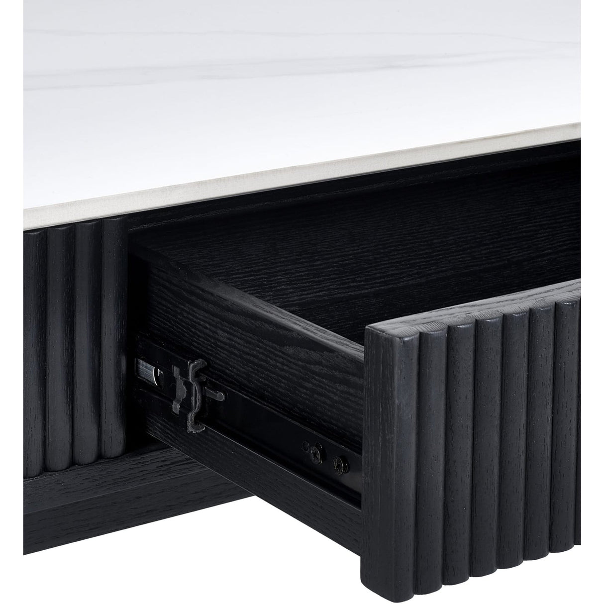 Marble Coffee Table With 2 Drawers - Louis
