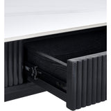 Marble Coffee Table With 2 Drawers - Louis