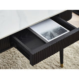 Marble Coffee Table With 2 Drawers - Louis