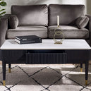 Marble Coffee Table With 2 Drawers - Louis