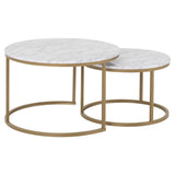 Marble Coffee Tables Set Of 2 Round - Dallas
