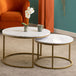Marble Effect Coffee Tables Set Of 2 Round - Dallas