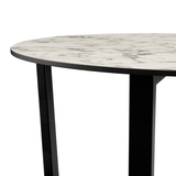 Marble Dining Table for 4 People 90cm Wide Round - Bourne
