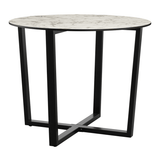 Marble Dining Table for 4 People 90cm Wide Round - Bourne