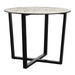 Marble Effect Dining Table for 4 People 90cm Wide Round - Bourne