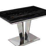 Marble Dining Table for 4 to 6 People 120cm Wide Rectangular - Riccardo