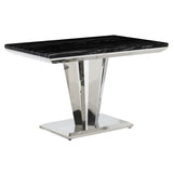 Marble Dining Table for 4 to 6 People 120cm Wide Rectangular - Riccardo