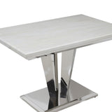 Marble Dining Table for 4 to 6 People 120cm Wide Rectangular - Riccardo