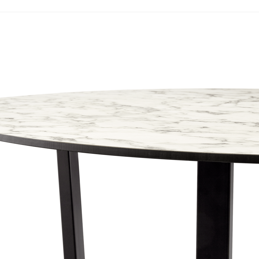 Marble Dining Table for 4 to 6 People 120cm Wide Round - Bourne