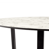 Marble Dining Table for 4 to 6 People 120cm Wide Round - Bourne