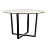 Marble Effect Dining Table for 4 to 6 People 120cm Wide Round - Bourne