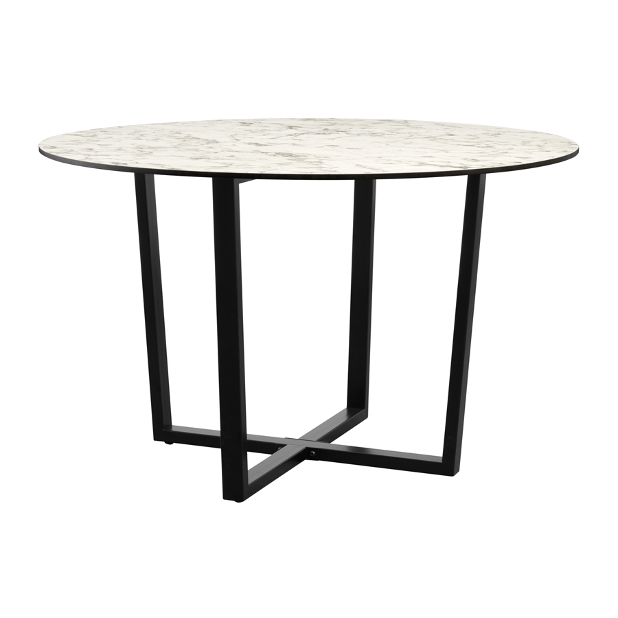 Marble Dining Table for 4 to 6 People 120cm Wide Round - Bourne