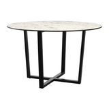 Marble Dining Table for 4 to 6 People 120cm Wide Round - Bourne