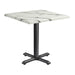 Marble Effect Dining Table for 4 People 60cm Wide Square - Enduratop