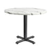 Marble Effect Dining Table for 4 People 70cm Wide Round - Enduratop