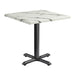 Marble Effect Dining Table for 4 People 70cm Wide Square - Enduratop