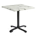 Marble Effect Dining Table for 4 People 70cm Wide Square With Flip Top - Enduratop