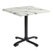 Marble Effect Dining Table for 4 People 80cm Wide Square With Flip Top - Enduratop