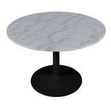 Marble Dining Table for 4 People Round With Black Base- Tarifa