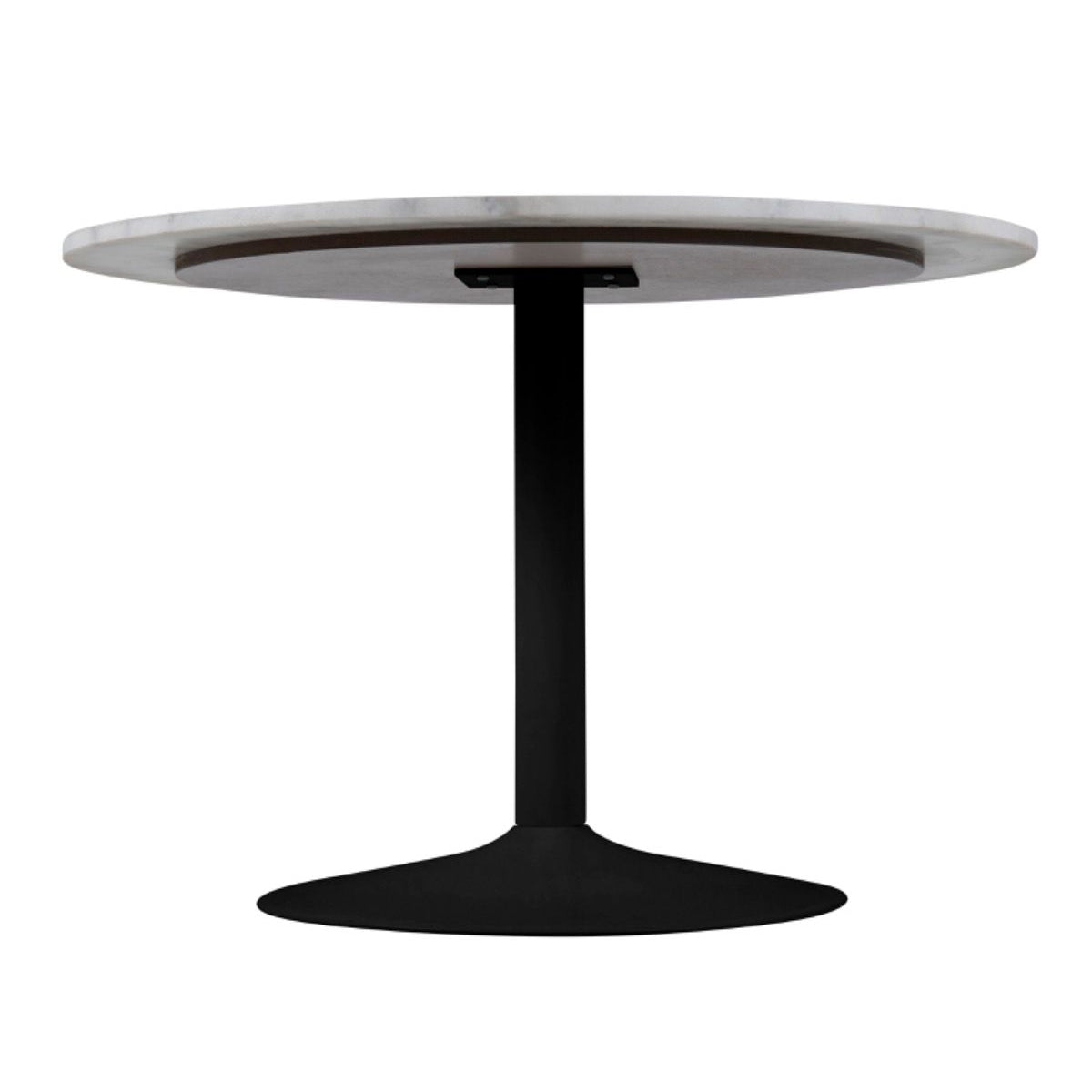 Marble Dining Table for 4 People Round With Black Base- Tarifa