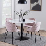 Marble Dining Table for 4 People Round With Black Base- Tarifa