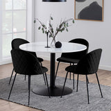Marble Dining Table for 4 People Round With Black Base- Tarifa