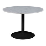 Marble Dining Table for 4 People Round With Black Base- Tarifa