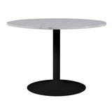 Marble Dining Table for 4 People Round With Black Base- Tarifa