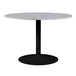 Marble Dining Table for 4 People Round With Black Base - Tarifa