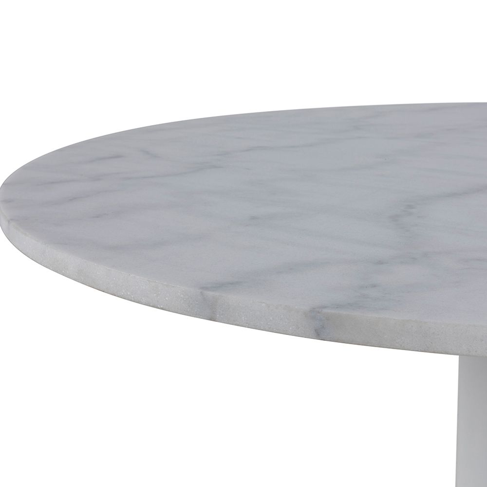 Marble Dining Table for 4 People Round With White Base- Tarifa